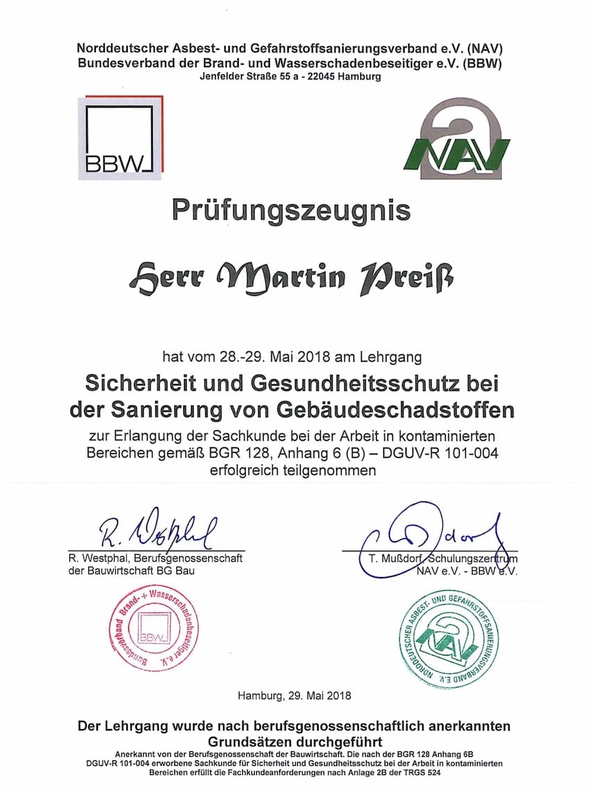 MaPri Abbruch - mapri abbruch entkernung sanierung zertifikat 1